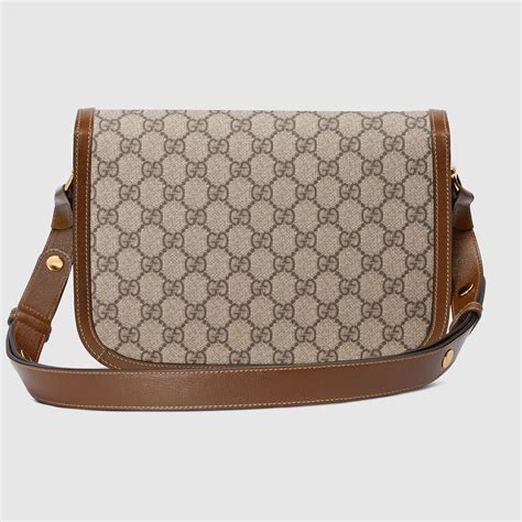 borsa gucci tela marrone|Borsa a spalla Gucci Horsebit 1955 in tessuto GG .